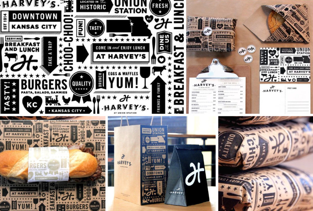pattern packaging restaurant harveys design