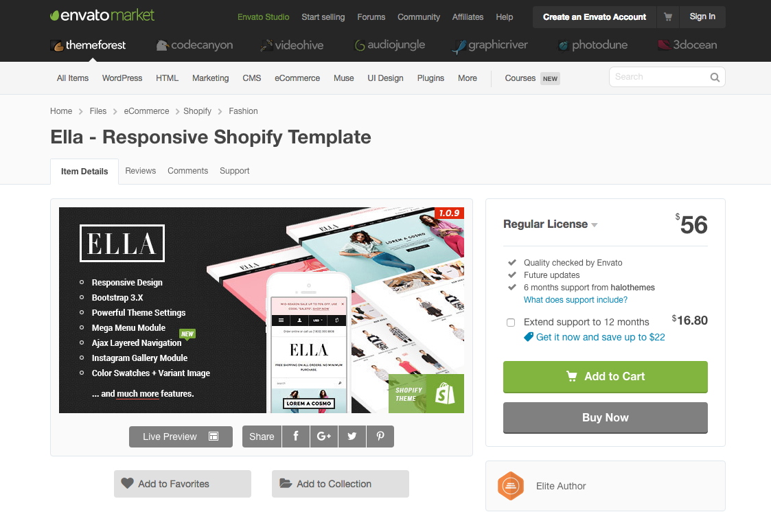 Shopify theme template themeforest